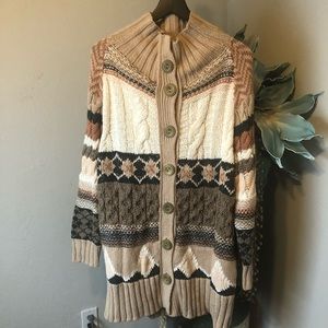 Argyle Smile Cardigan Duster 